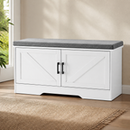 Wooden Shoe Storage Cabinet — for Living Room Storage in a colorful realistic setting