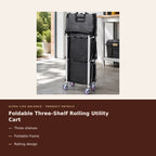 Foldable Three-Shelf Rolling Utility Cart product details