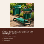 Folding Garden Kneeler and Seat with Tool Bags , Green product details