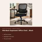 Mid-Back Ergonomic Office Chair , Black product details