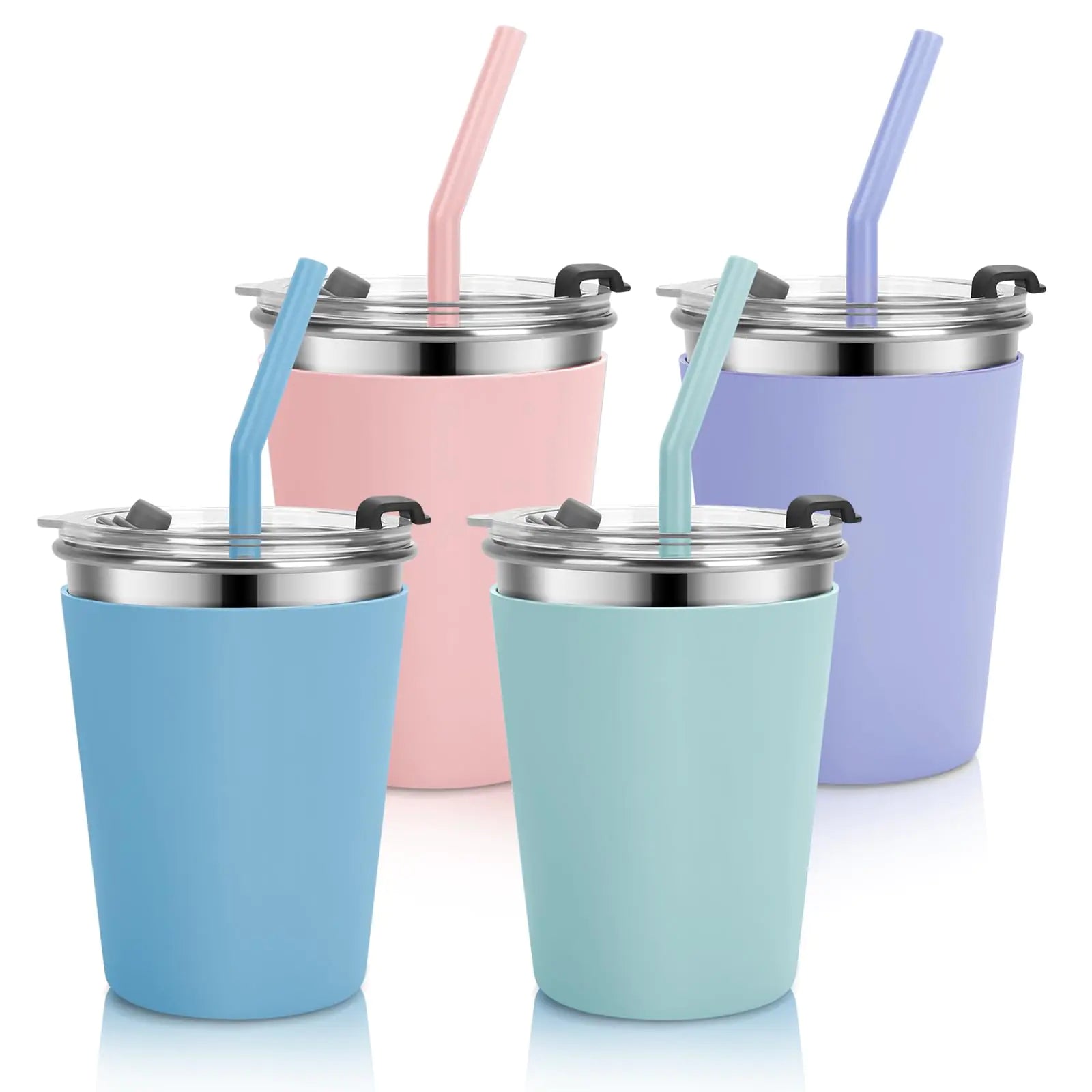 Vermida 10oz Toddler Leakproof Cups with Straws and Lids - 4 Pack