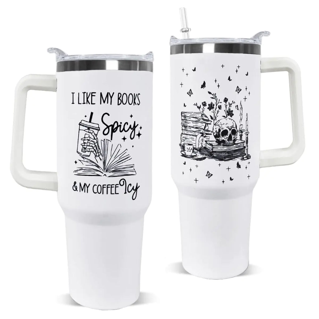 Gothic Skull 40oz Book Lover Tumbler