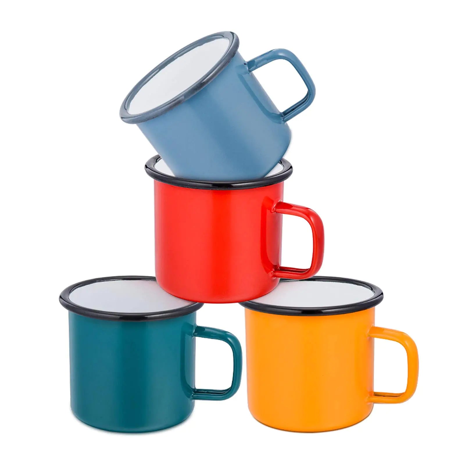 E-far 12oz Enamel Camping Mugs - Colorful 4-Pack